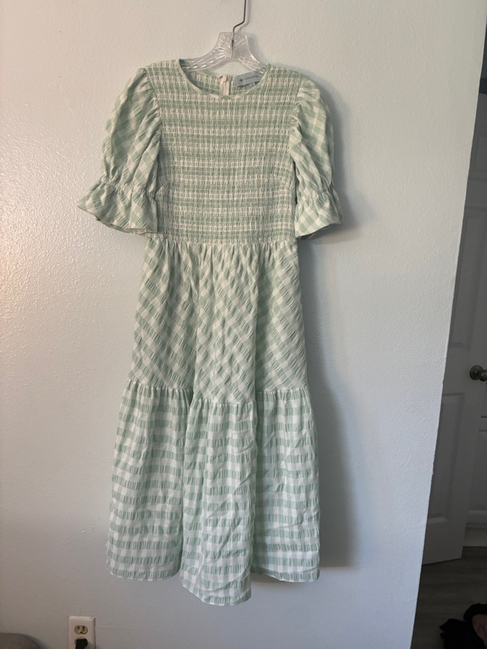 Tuckernuck Light Green Smocked Midi Dress